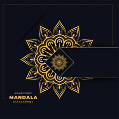 abstract Luxury mandala design background in gold colour, Mandala, vector design