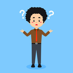 Businessman Confused with Question Mark