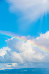 Real Maui, Hawaiian Rainbow, Anuenue over the blue sky, heavenly sky, white cloud