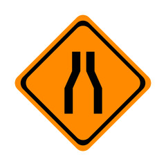 road narrows on both sides, narrow road, traffic sign vector