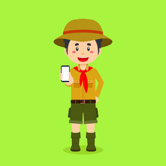 Scout Character Hold The Phone