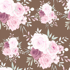 Elegant floral seamless pattern with beautiful soft flowers