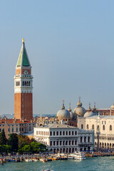 St. Mark's Campanile, Piazza San Marco, Venice, Italy as Seen from a passing Cruise Ship