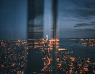 city at night skyline new York edge beautiful place usa panorama Manhattan sky clouds 