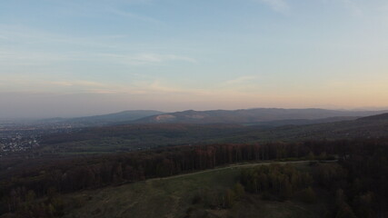 The sun is shining over the mountains