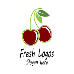 Cherry logo template design illustration