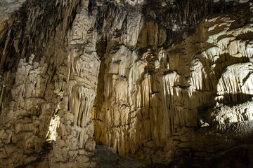 Stalagmites in a cave