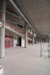 Fototapeta premium the appearance and construction of the interior building before the execution of major works and interior design.building project