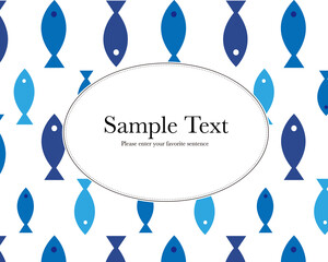 魚柄のパターン背景フレーム