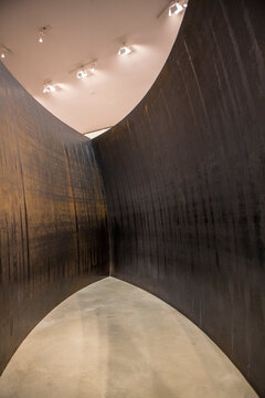 BILBAO, SPAIN - MARCH 6: Detail of exhibition of Richard Serra The Matter of Time, 1994–2005. Spain 2014.