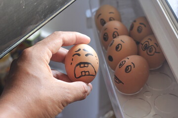 The concept of an egg that cries when it's about to be cooked.