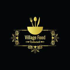 Luxury Restaurant Logo Design with Vector.