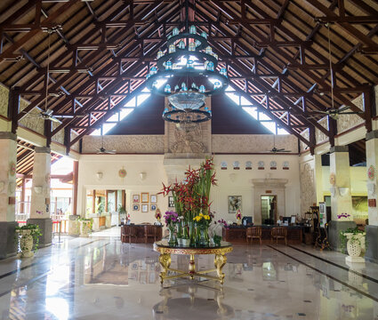 Typical reception foyer where guests are greeted at hotels in Bali