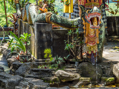 Traditional Balinese Dragons and stone carvings