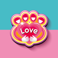 Obraz premium Cute and modern family love logo