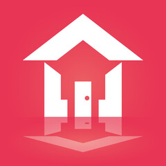 Modern isolated house icon over gradient background