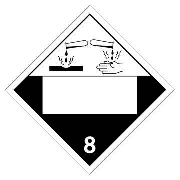 Class 8 Blank Corrosive Symbol ,Vector Illustration, Isolate On White Background Label. EPS10