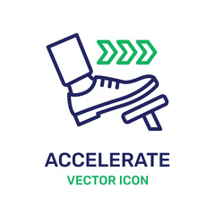 Car pedal icon vector. Acceleration action icon.
