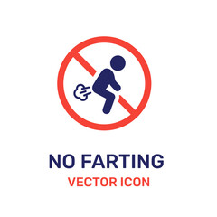 No farting funny sign vector icon