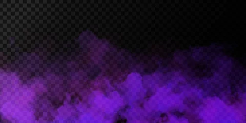 Foto op Canvas Vector realistic isolated Purple Smoke effect for decoration and covering on the transparent background. © comicsans