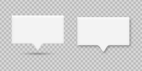Vector set of realistic isolated speech bubble on the transparent background.
