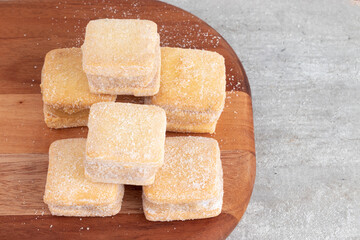 Petit four of duche de leche (doce de leite).