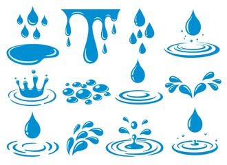 Cartoon water drop splash