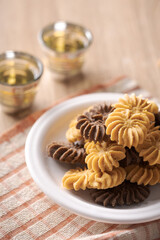 Kue Sagu Keju, Kue Tambang and Kue Semprit . Cookies for Lebaran Idul Fitri eid mubarak