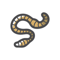 Worm insect Earthworm Vector icon Cartoon illustration.