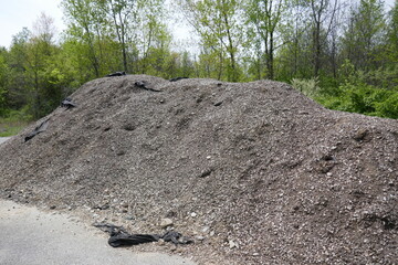 Mound of dirt piled up at construction site