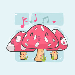 Mushroom plant in scene fairytale