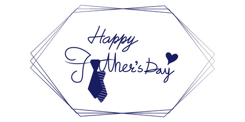 Father's day concept decorative calligraphy. Happy Father's day illustration for design. 父の日タイポグラフィー、父の日デザイン素材