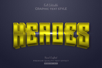 Yellow Heroes Movie Editable Text Effect Font Style