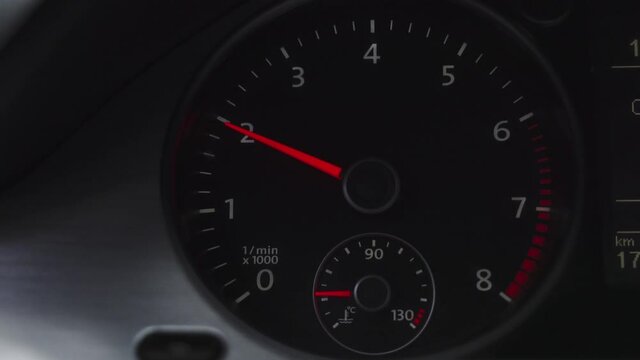 Pressing the gas pedal, movement of the tachometer needle