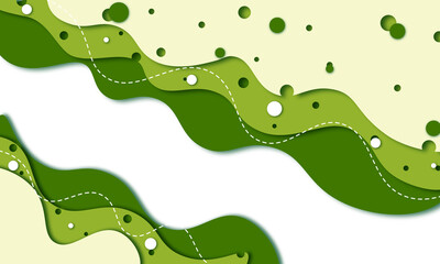 abstract wave papercut background