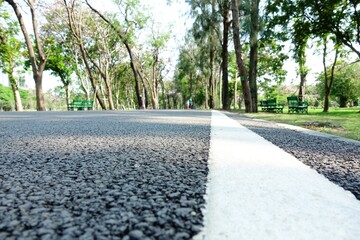 Path for running to exercise in public park. (Vachirabenjatas Park (Rot Fai Park) Bangkok) 