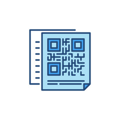 Document with QR Code vector concept colored icon