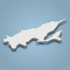 3d isometric map of Vanua Levu is an island in Fiji