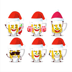 Santa Claus emoticons with beer cartoon character
