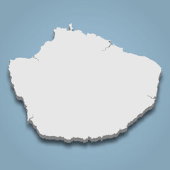 Naklejka premium 3d isometric map of Yakushima is an island in Japan