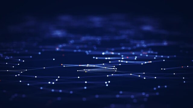 Technology connection digital data and big data concept. Abstract lines and dots connect background. futuristic shape. Computer-generated abstract background. 3D rendering.