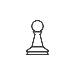 Chess pawn line icon