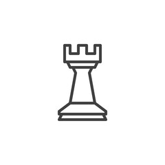 Chess rook line icon