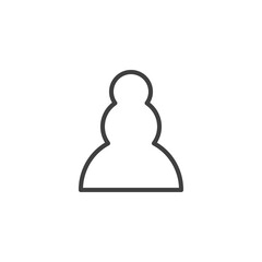 Pawn chess piece line icon