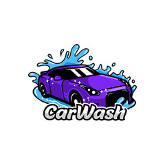 Car wash Red Car service cleaner auto