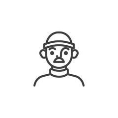 Man with mustache line icon