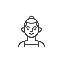 Young woman person line icon