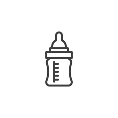 Baby milk bottle line icon