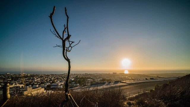 Time Lapse a view top of Tijuana Sunset