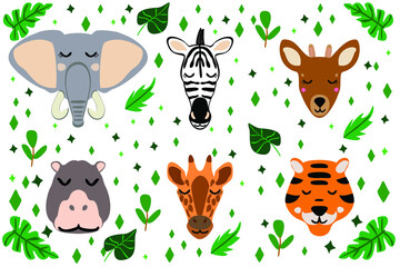doodles cute animals collection of animals of africa cute sticker